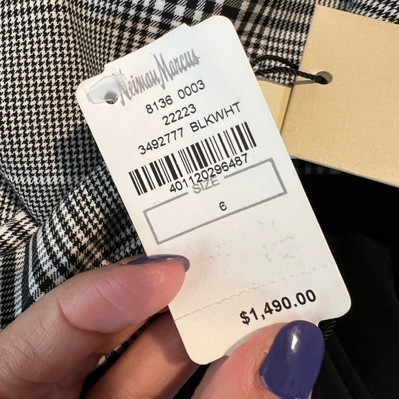 NWT HELLESSY Hellessy Hambro B/W Belted Midi Double-Breasted Blazer Jacket Sz 6 - Picture 12 of 12